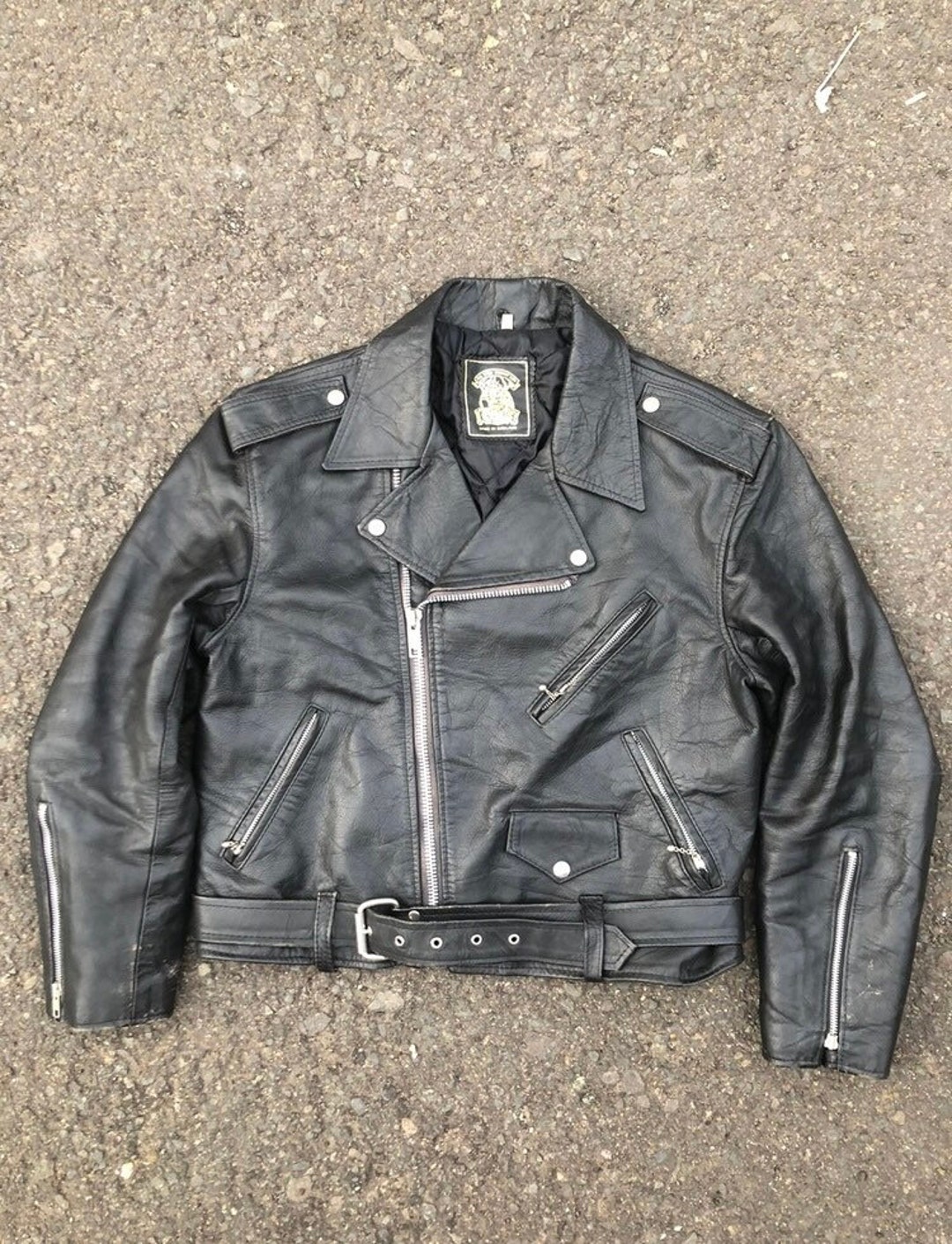 Triple 666 Leather Jacket Rare Lewis Leather - Etsy Triple 666 Leather Jacket Rare Lewis Leather - Etsy