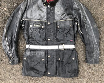 Vtg 70s Belstaff Roadmaster II Black Waxed Cotton Motorcycle Vtg 70s Belstaff Roadmaster II Black Waxed Cotton Motorcycle