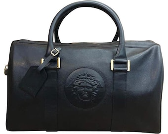 Vintage iconic medusa gianni versace traveling bags leather