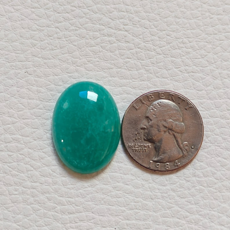 Beautiful Amazonite Cabochon Gemstone Natural High Quality Green Amazonite Healing Palmstone Gemstone Oval Shape Size 21x19x6mm 29Cts