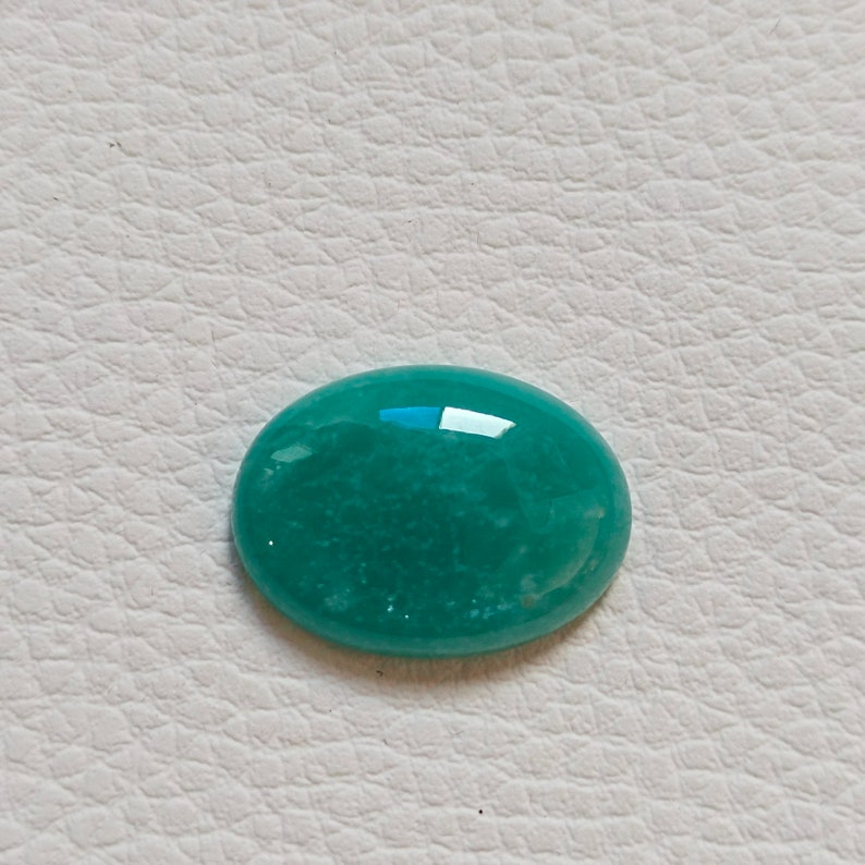 Beautiful Amazonite Cabochon Gemstone Natural High Quality Green Amazonite Healing Palmstone Gemstone Oval Shape Size 21x19x6mm 29Cts