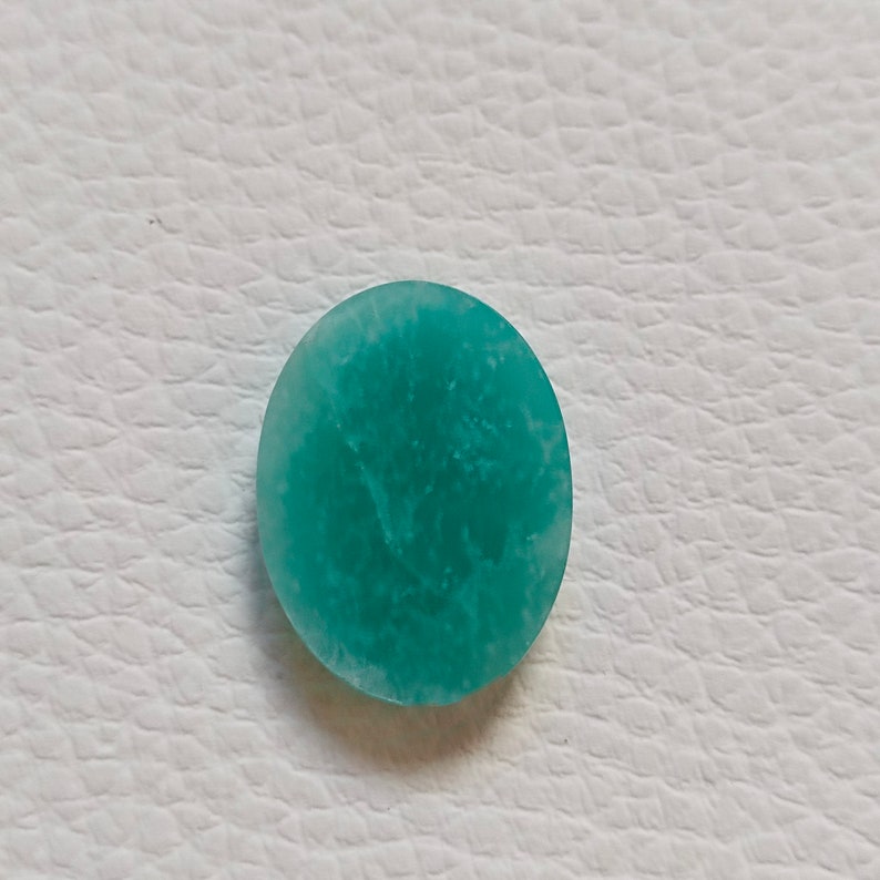 Beautiful Amazonite Cabochon Gemstone Natural High Quality Green Amazonite Healing Palmstone Gemstone Oval Shape Size 21x19x6mm 29Cts