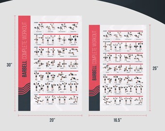 Room Guide Workout Routine with Free Weights Home Gym Decor FitMate Barbell Workout Exercise Poster