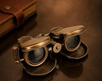 Antique Brass Opera Glasses | Vintage Folding Binoculars | Nautical Decor | Maritime Collectible | Explorer Gift | Desk Decor