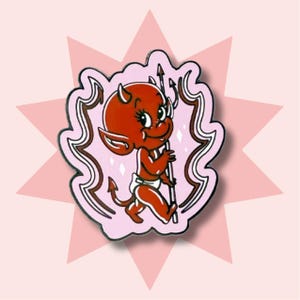 Cute Devil Enamel Pin – Ginger Taylor Original Design