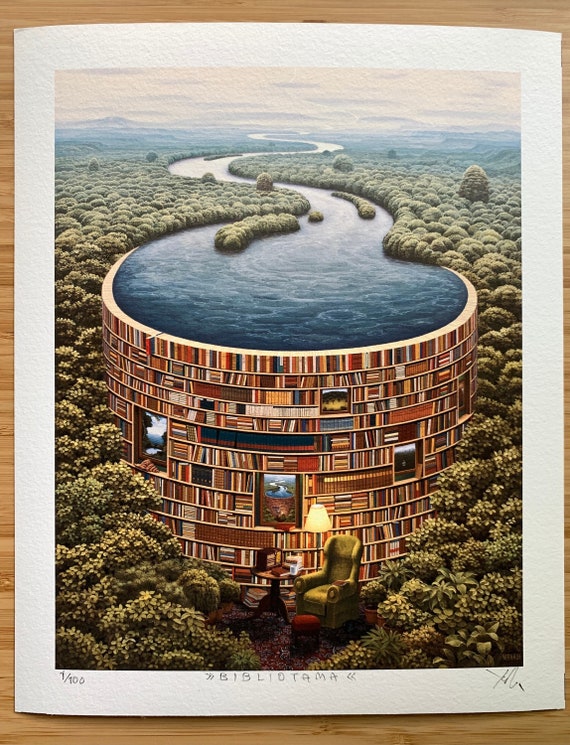 Jacek Yerka Giclée Art Print Signed Bible Dam 2021 Edition - Etsy Hong Kong
