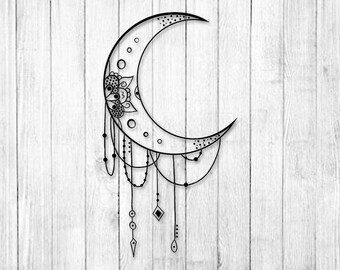 Download Moon Mandala Svg Etsy