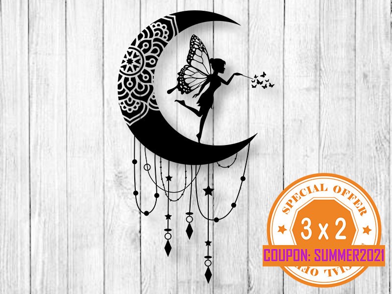 Download Fairy Mandala Moon Svg Mandala Svg Moon Svg Moon Clipart Etsy