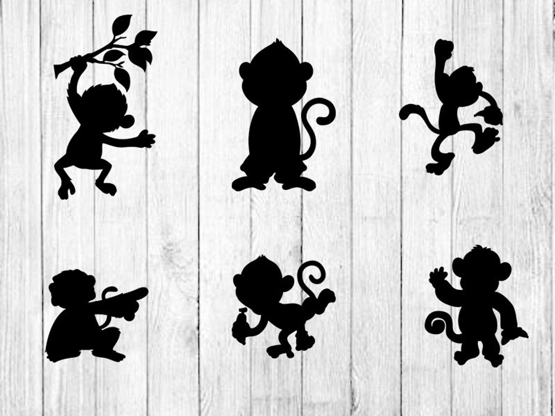 Monkeys SVG Bundle, Monkey SVG, Monkey Clipart, Monkey Cut Files for ...