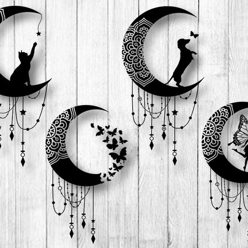 Pack Mandala Moon Svg Mandala Svg Moon Svg Moon Clipart Etsy Uk