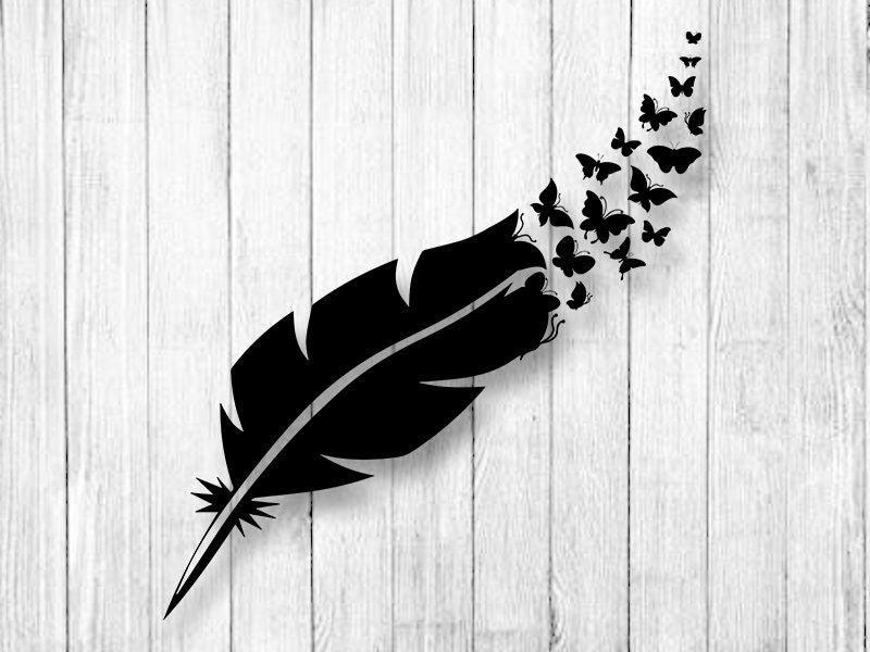 Download Feather Butterfly Svg Monogram Svg Feather Svg Feather Etsy