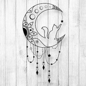Download Mandala Cat Moon Svg Mandala Svg Moon Svg Moon Clipart Etsy