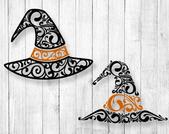 Witch Hat svg, halloween witch hat svg Cut File - Clipart -  For Cricut  - Vector Graphics- For Silhouette - Dxf - Eps - Png