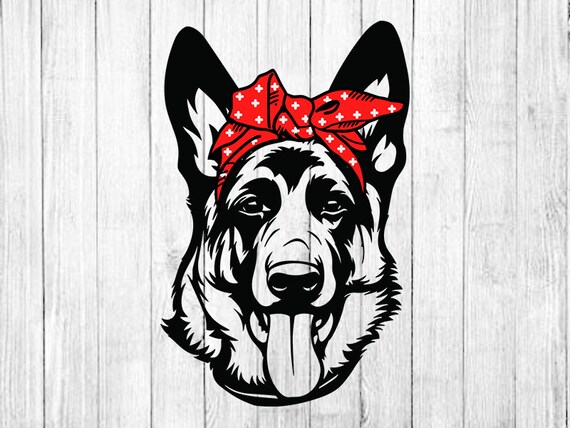 Download German Shephard With Bandana Svg Dog Svg Bandana Svg Etsy PSD Mockup Templates
