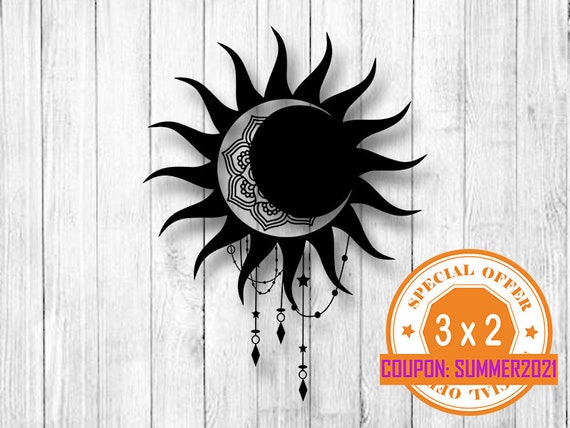 Mandala Sun Svg Mandala Svg Moon Svg Sun Clipart Svg Etsy