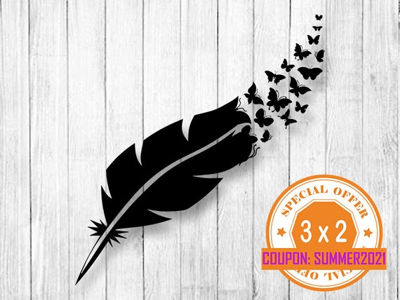 Download Feather Butterfly Svg Monogram Svg Feather Svg Feather Etsy