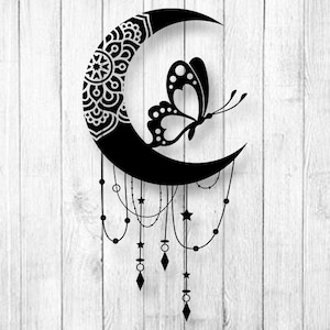 Download Butterfly Mandala Moon Svg Mandala Svg Moon Svg Moon Etsy