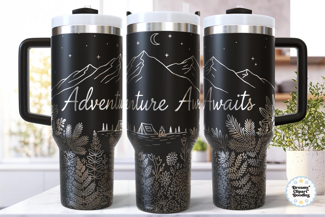 Adventure Tumbler Wrap SVG 40oz, Laser Engrave File Nature Mountains ...
