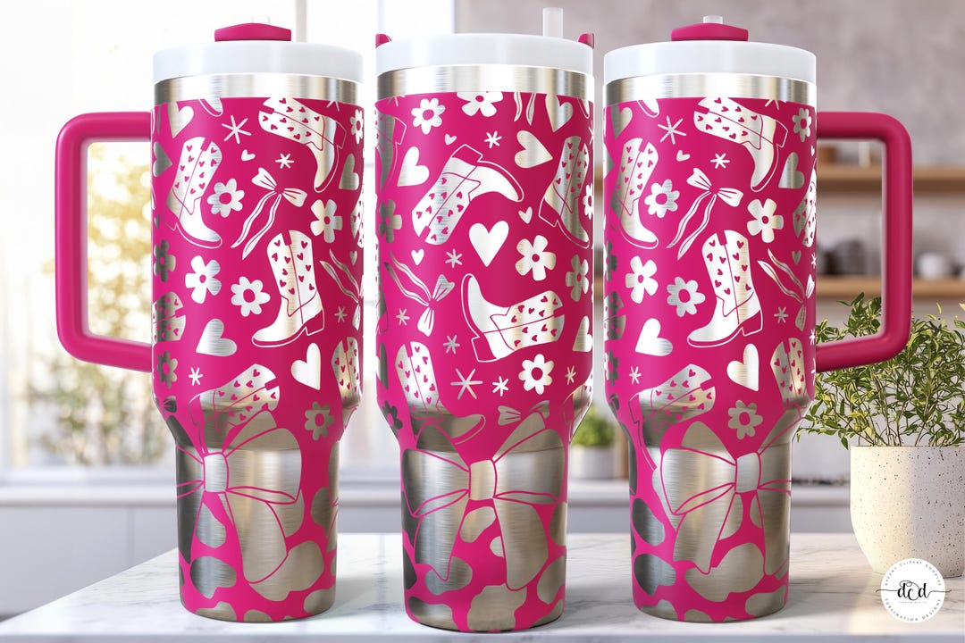 Coquette Cowgirl SVG Laser 40 Oz Tumbler Wrap, Laser Engraving SVG File ...
