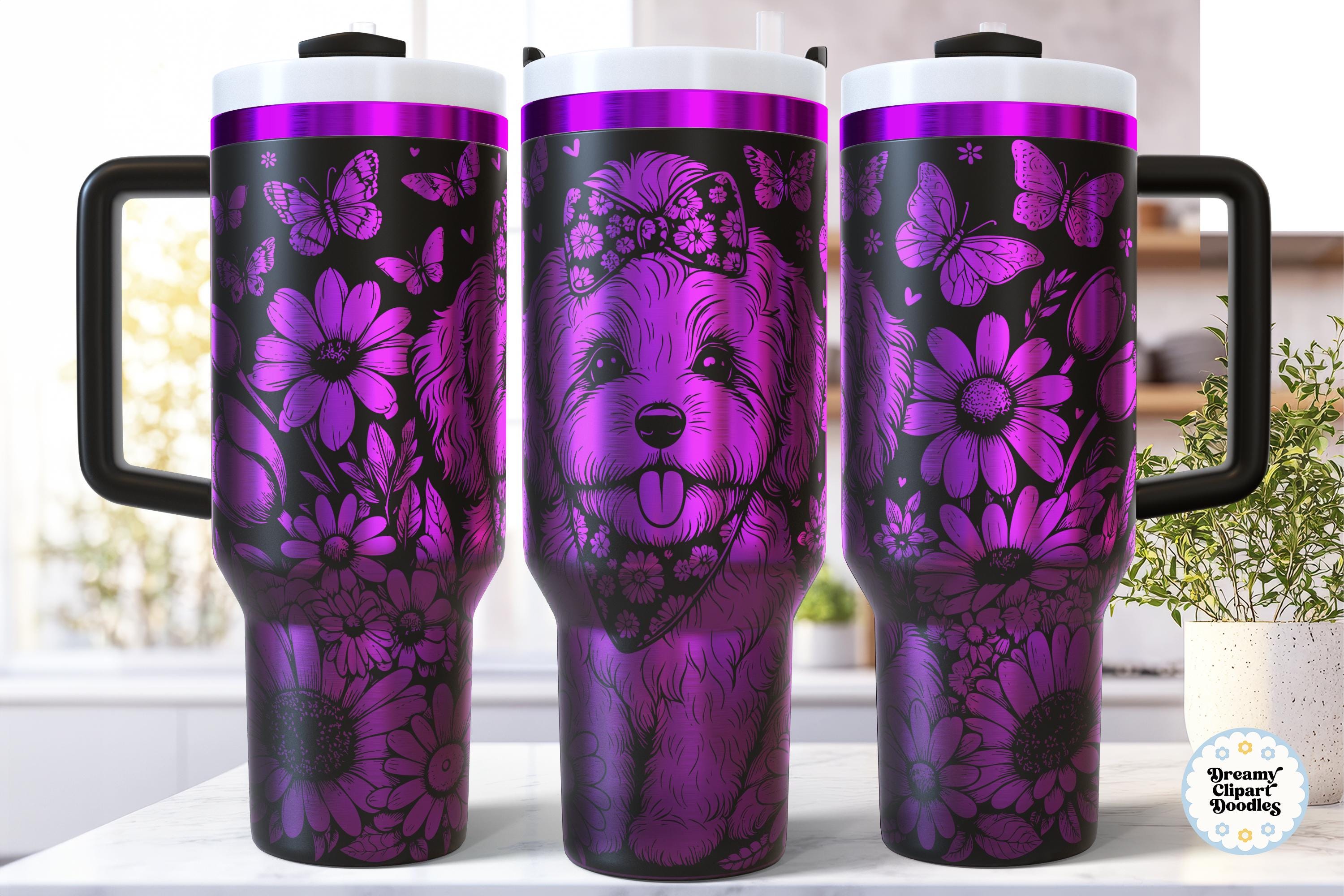 Cavapoo SVG Laser 40 Oz Tumbler Wrap, Engraved Etched Quencher Seamless ...