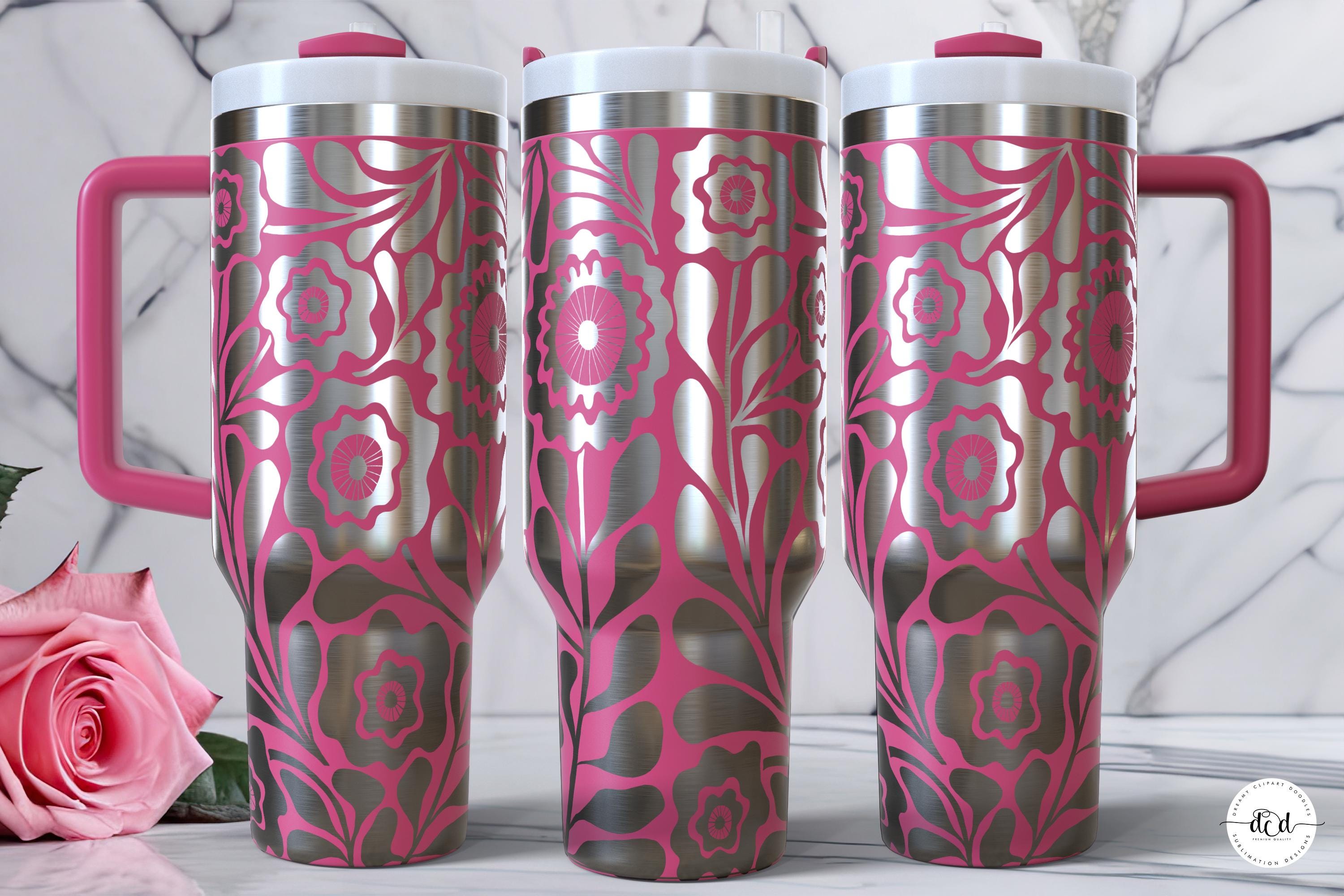 Flowers 40 Oz Laser Tumbler Wrap SVG / Engraved Etched Quencher ...