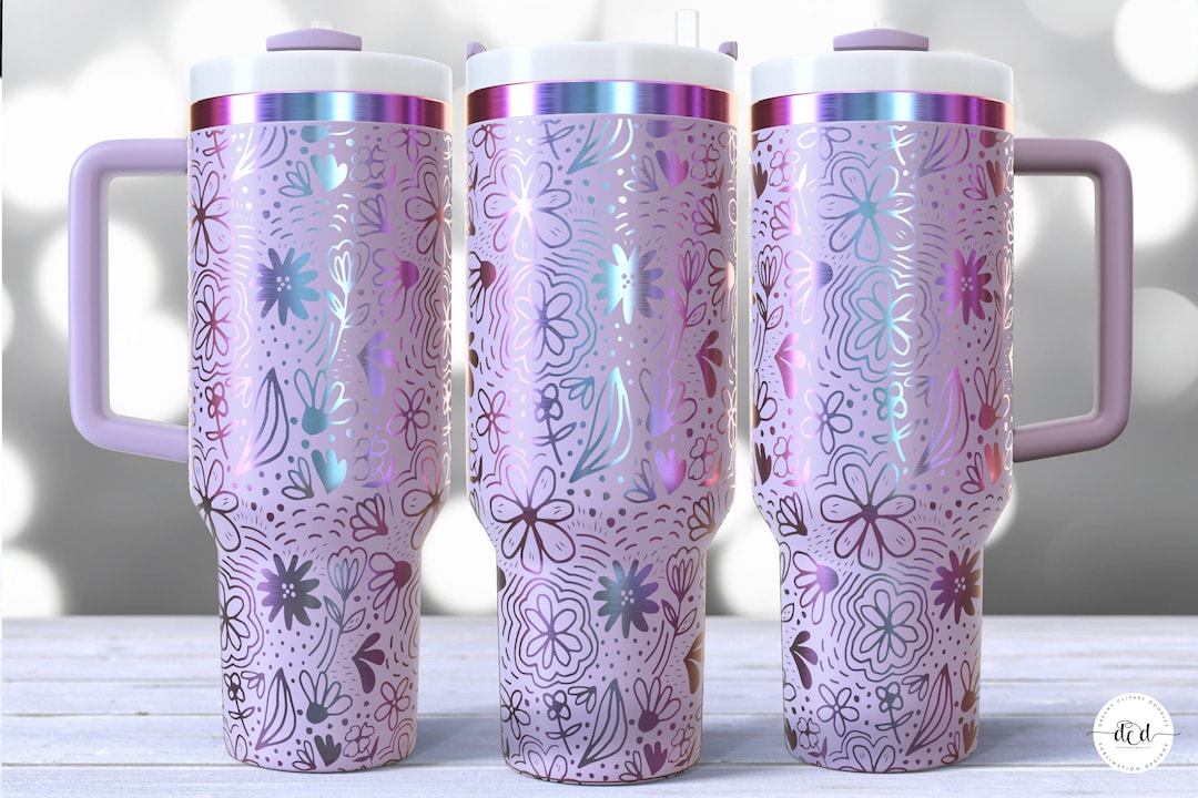 Floral 40 Oz Laser Tumbler Wrap SVG / Engraved Etched Quencher Seamless ...