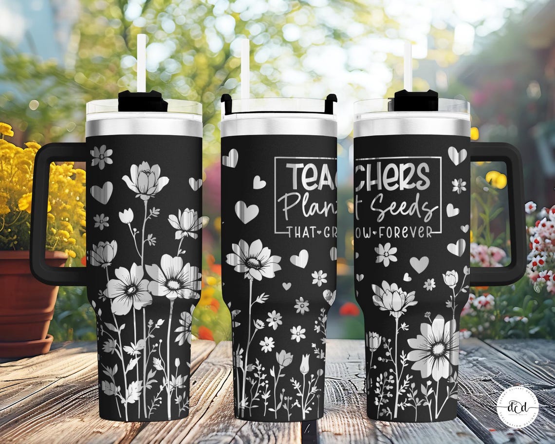 Teacher 40 Oz Laser Tumbler Wrap / Engraved Etched Quencher Seamless ...