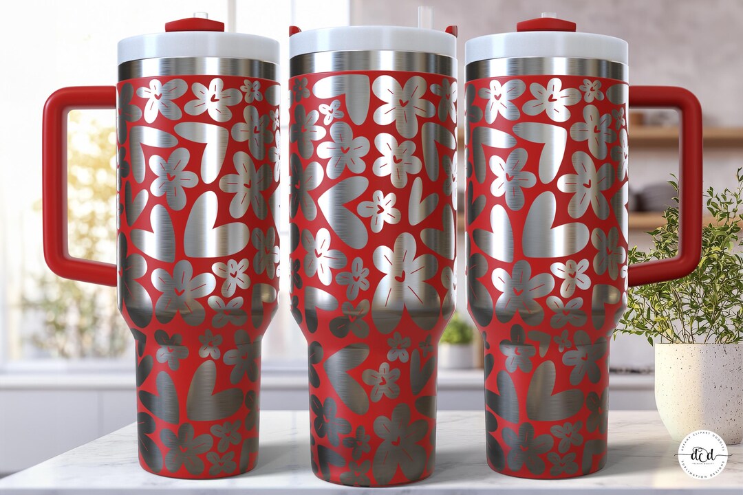 Valentine's 40 Oz Laser Tumbler Wrap SVG / Engraved Etched Quencher ...