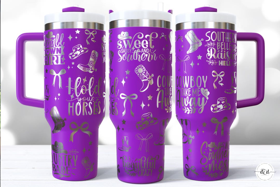 Coquette Cowgirl SVG Laser 40 Oz Tumbler Wrap / Engraved Etched ...
