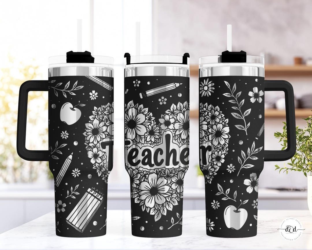 Teacher 40 Oz Laser Tumbler Wrap / Engraved Etched Quencher Seamless ...