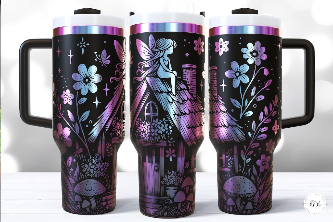 Fairy SVG 40 Oz Laser Tumbler Wrap, Engraved Etched Quencher Seamless ...