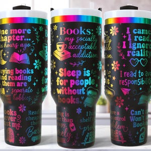 Leesgrage 40 oz beker wrap SVG lasergravure-bestand, grappige Romantasy Fantasy lezen citaten Booktok schattig Girly ontwerp afbeelding 7