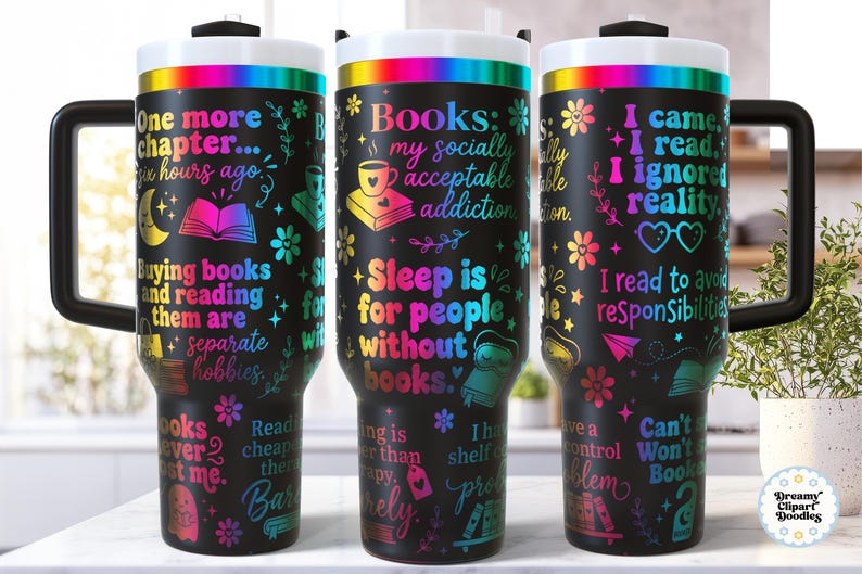 Leesgrage 40 oz beker wrap SVG lasergravure-bestand, grappige Romantasy Fantasy lezen citaten Booktok schattig Girly ontwerp afbeelding 7