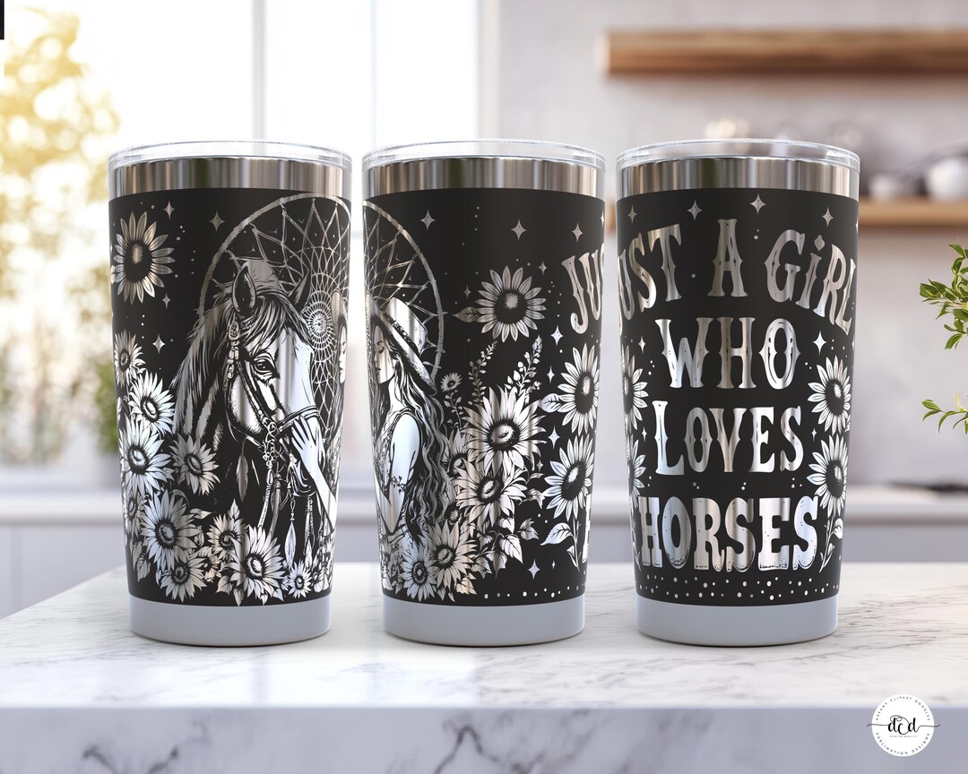 Horse Laser 20oz Tumbler Wrap SVG / Engraved Etched Seamless Design ...