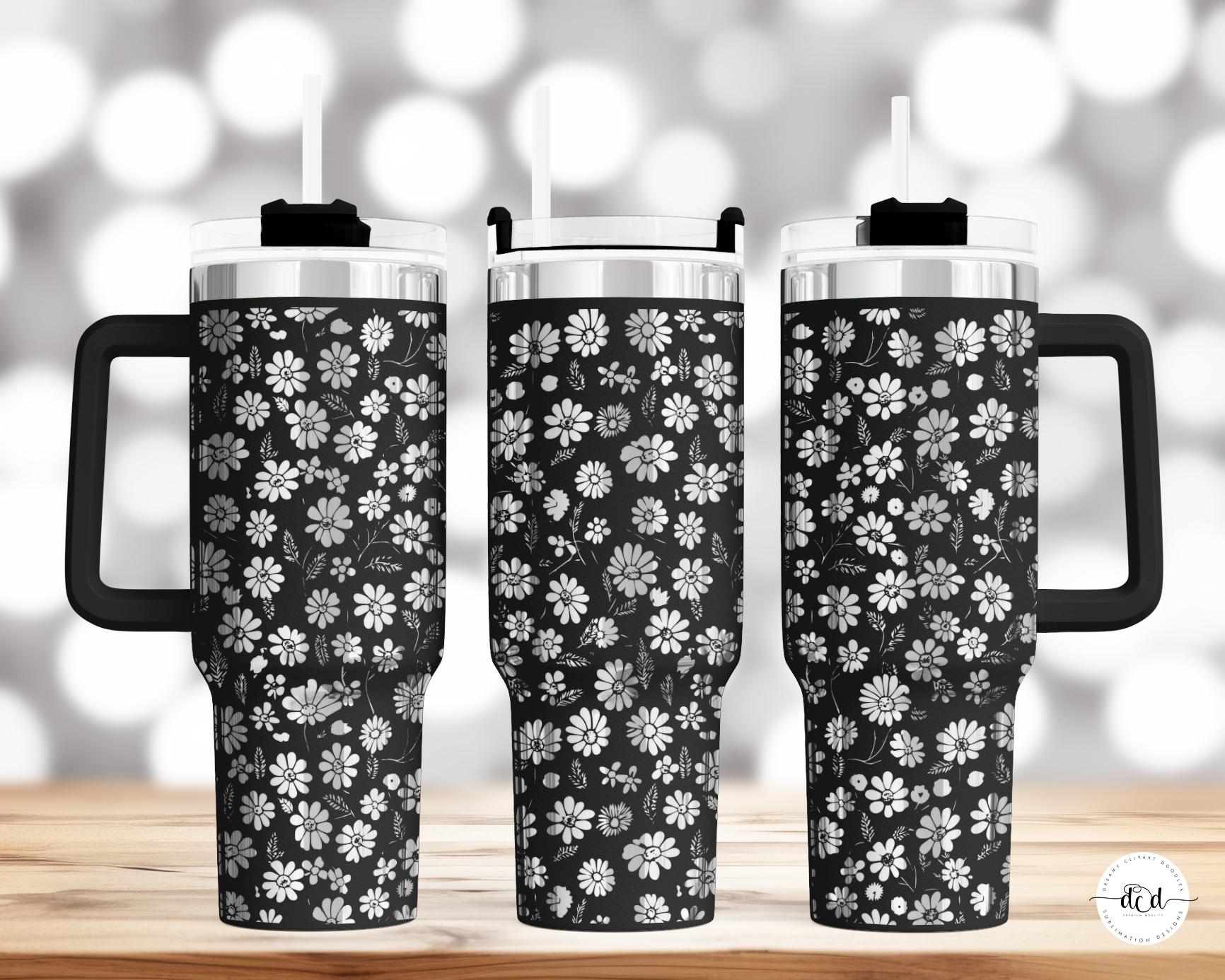 Floral 40 Oz Laser Tumbler Wrap SVG / Engraved Etched Quencher Seamless ...