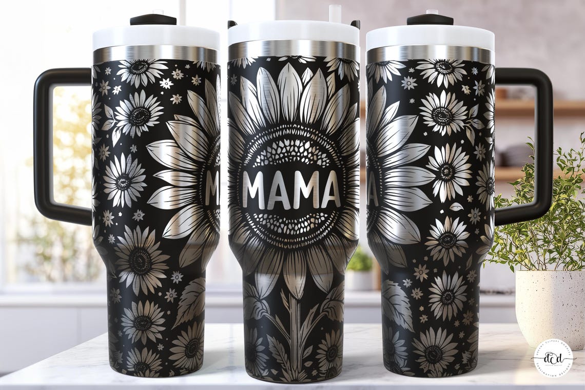 Mother's Day SVG Laser 40 Oz Tumbler Wrap Bundle / Engraved Etched ...