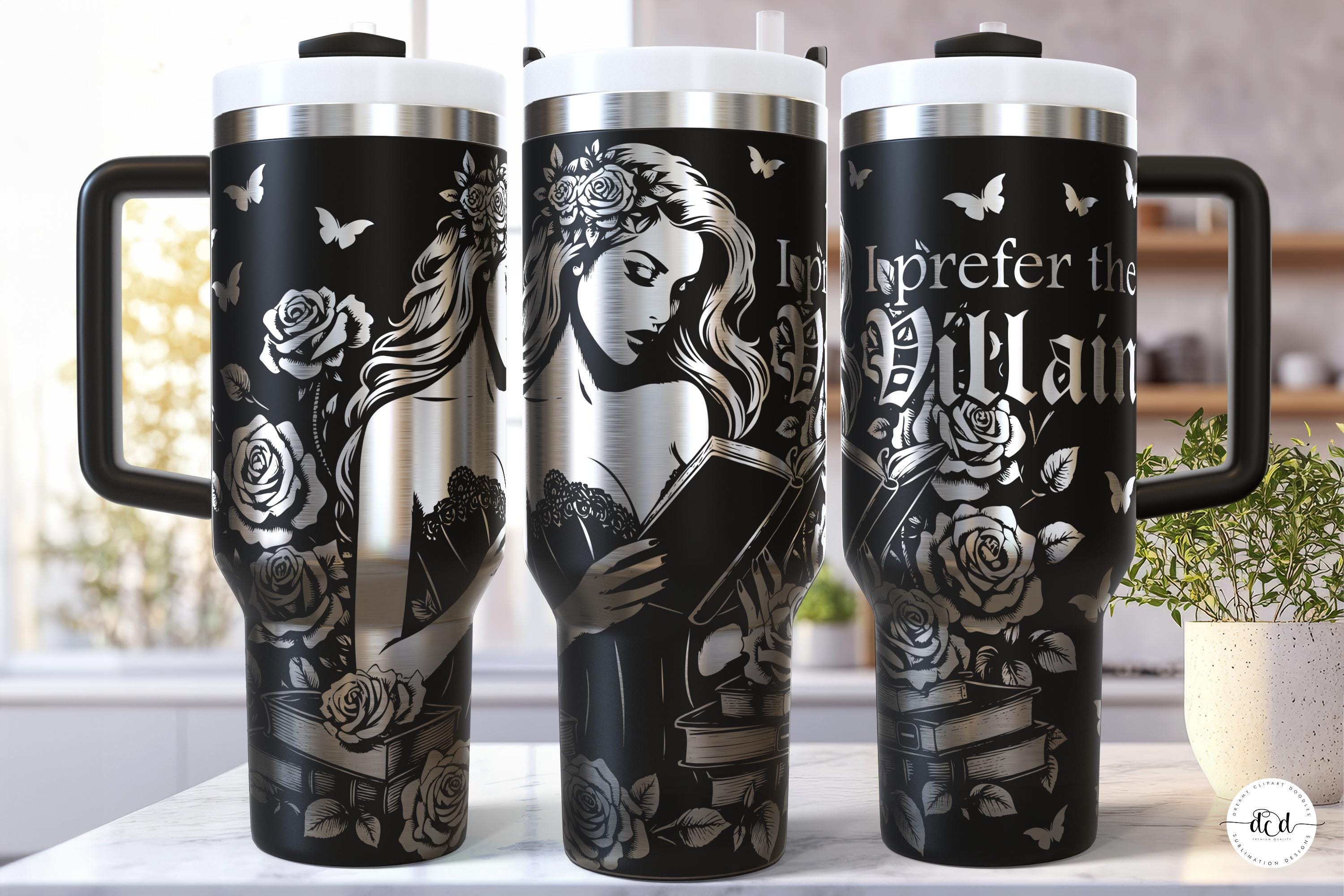 Romantasy SVG 40 Oz Laser Tumbler Wrap, Engraved Etched Quencher