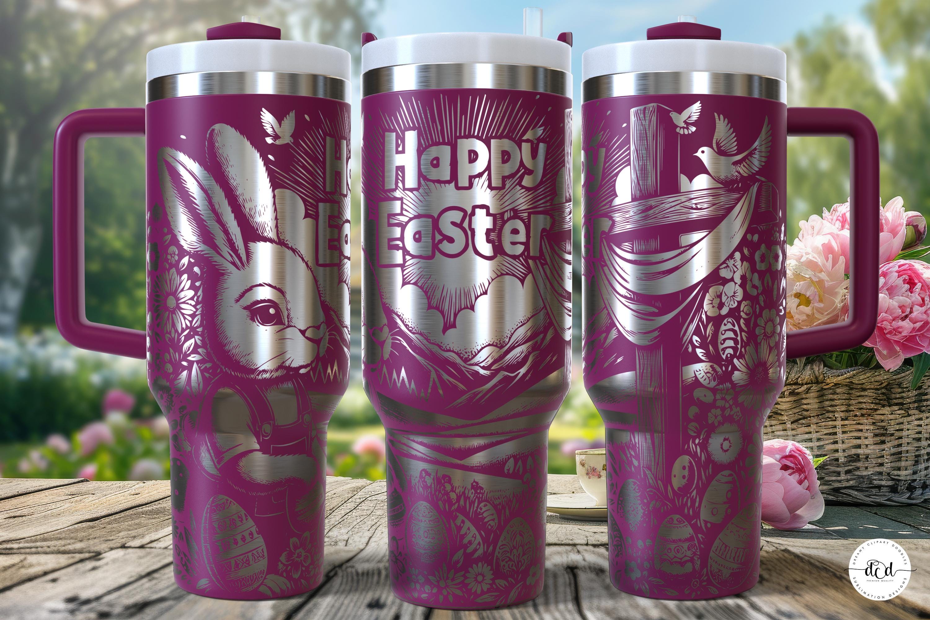 Easter 40 Oz Laser Tumbler Wrap SVG / Engrave Etched Quencher Seamless ...
