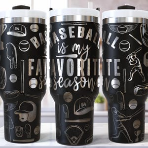 Baseball SVG 40 Oz Laser Tumbler Wrap / nahtlos geätzter Quencher / Vintage Retro Distressed Sports Design