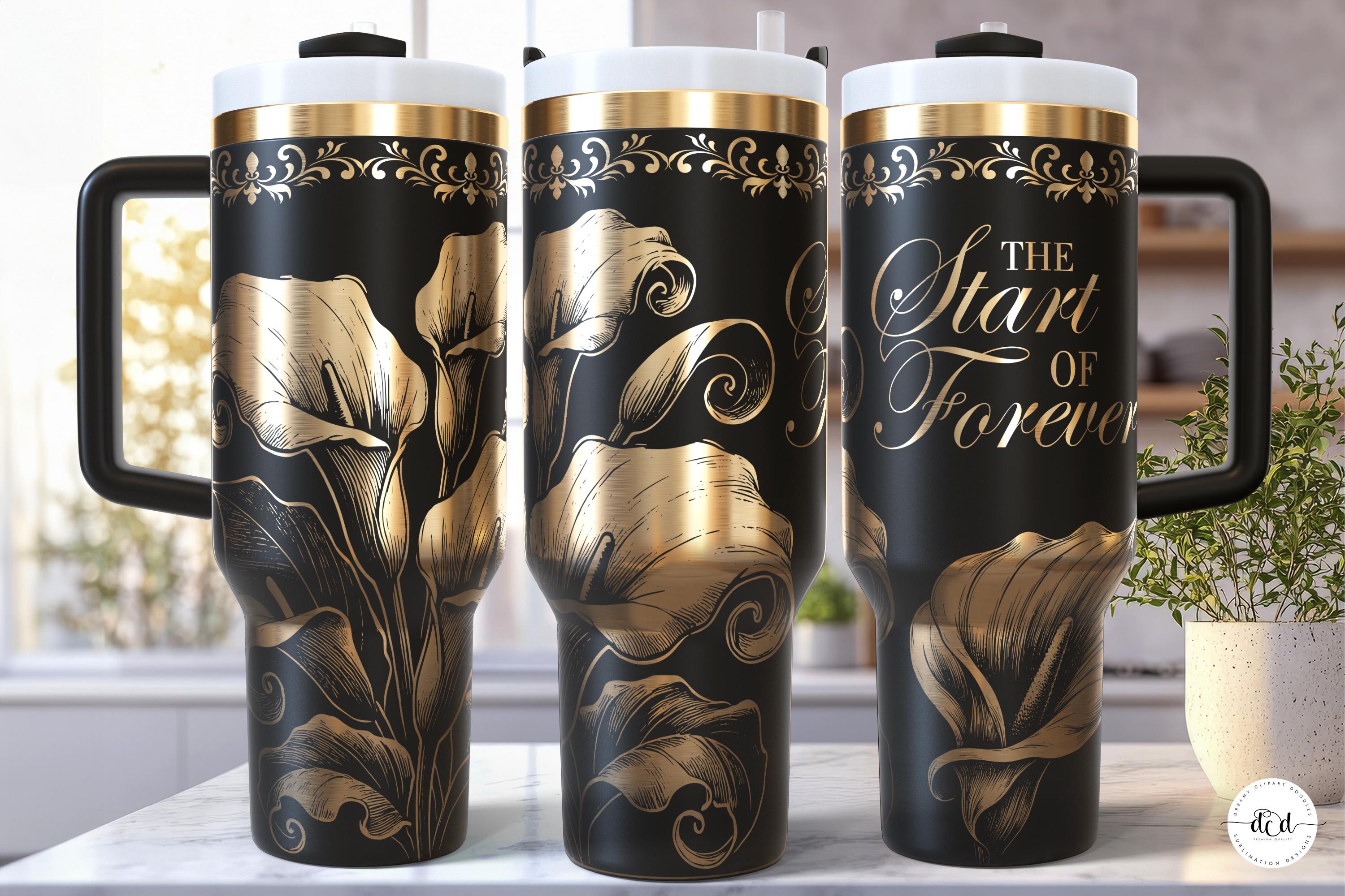Wedding 40 Oz Laser Tumbler Wrap SVG / Engrave Etched Quencher Seamless ...