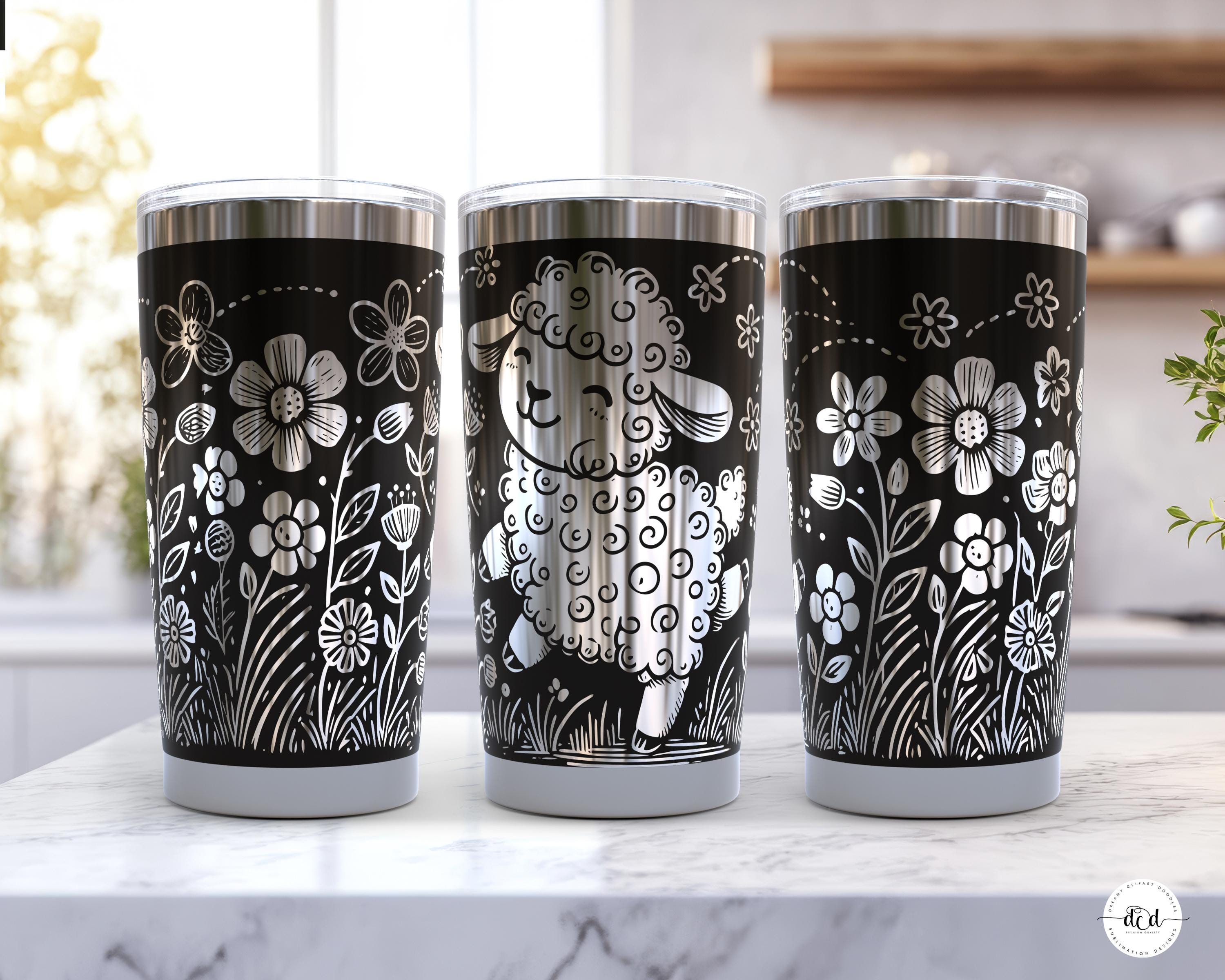 Easter Lamb SVG 20 Oz Tumbler Wrap for Laser Engraving, Cute