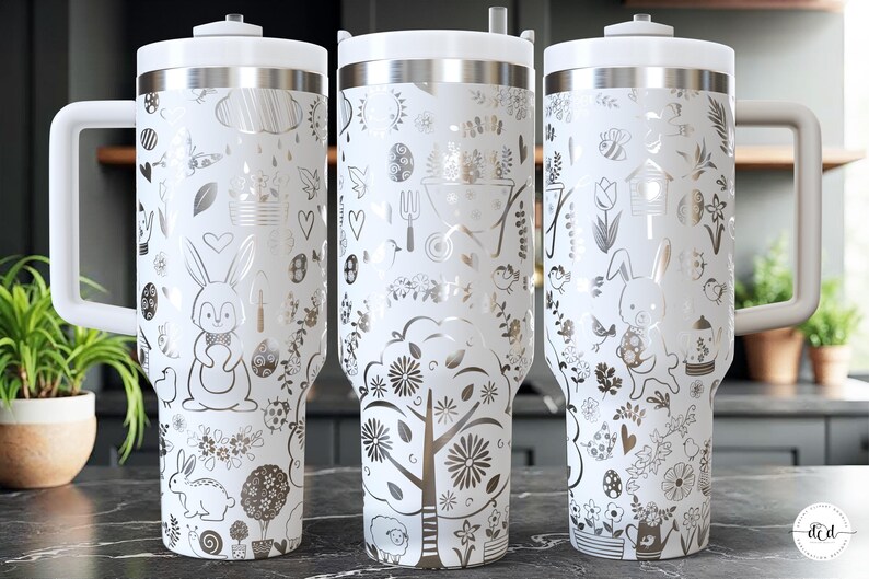 Spring SVG 40 Oz Laser Tumbler Wrap / Engraved Etched Quencher Seamless ...