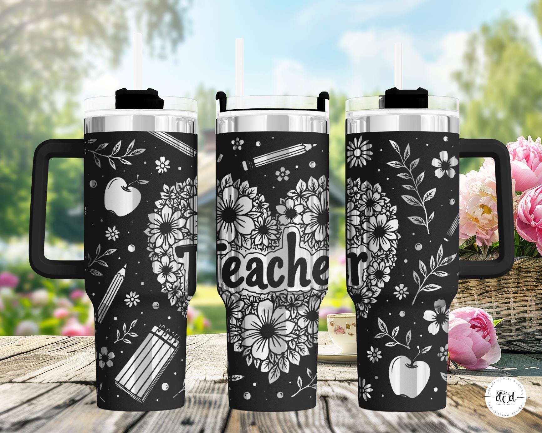 Teacher 40 Oz Laser Tumbler Wrap / Engraved Etched Quencher Seamless ...