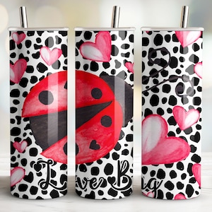 Watercolor Ladybugs, Ladybug tumbler wrap, Two piece set, 20oz Straight Skinny Tumbler Wrap,Instant Download, Sublimation PNG. 20 oz ladybug