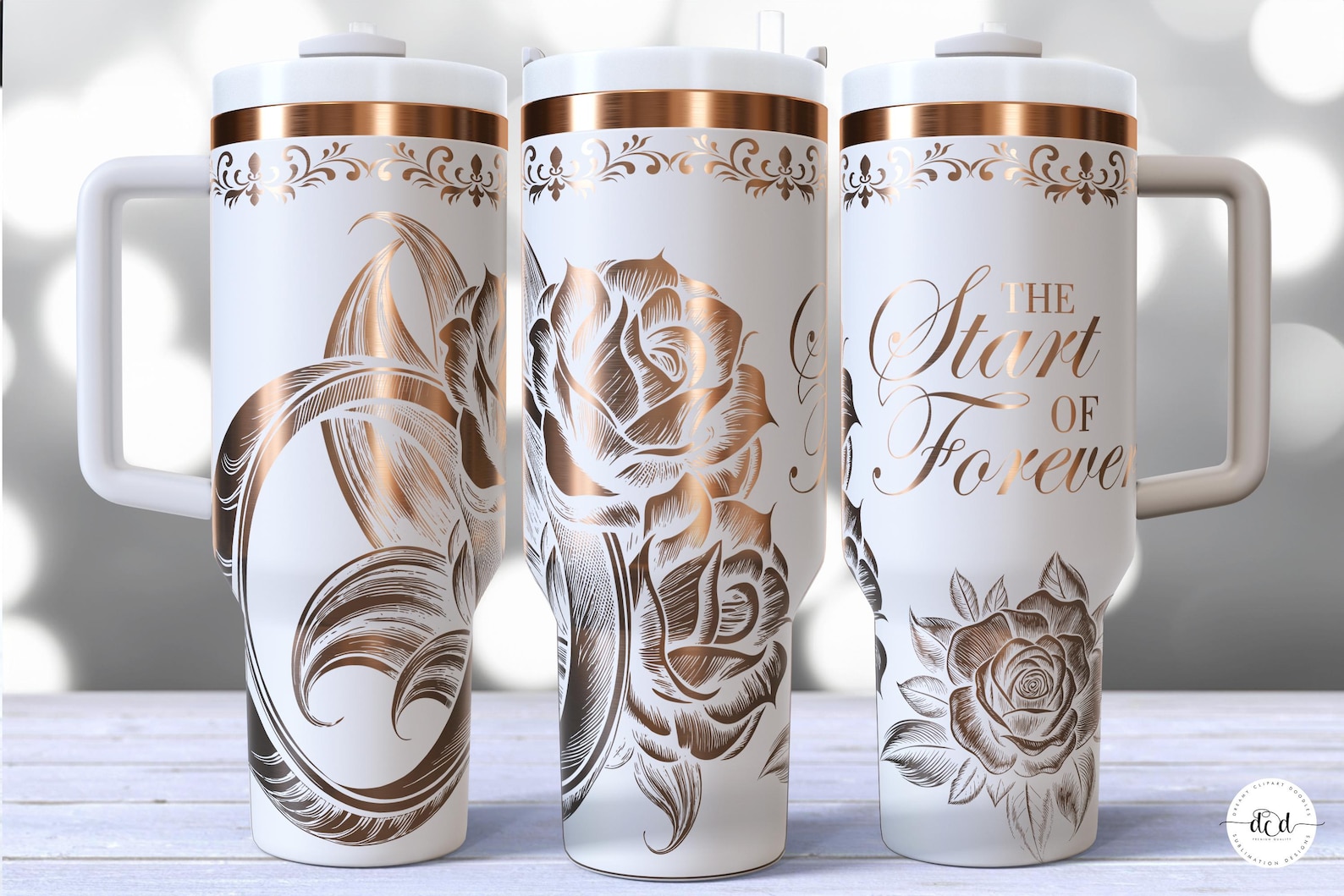 Wedding 40 Oz Laser Tumbler Wrap SVG / Engrave Etched Quencher Seamless ...