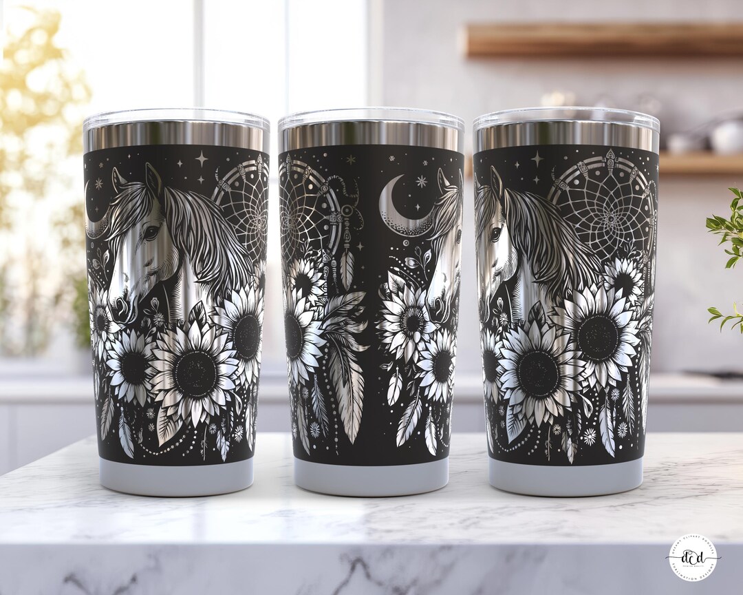 Horse Laser 20oz Tumbler Wrap SVG / Engraved Etched Seamless Design ...