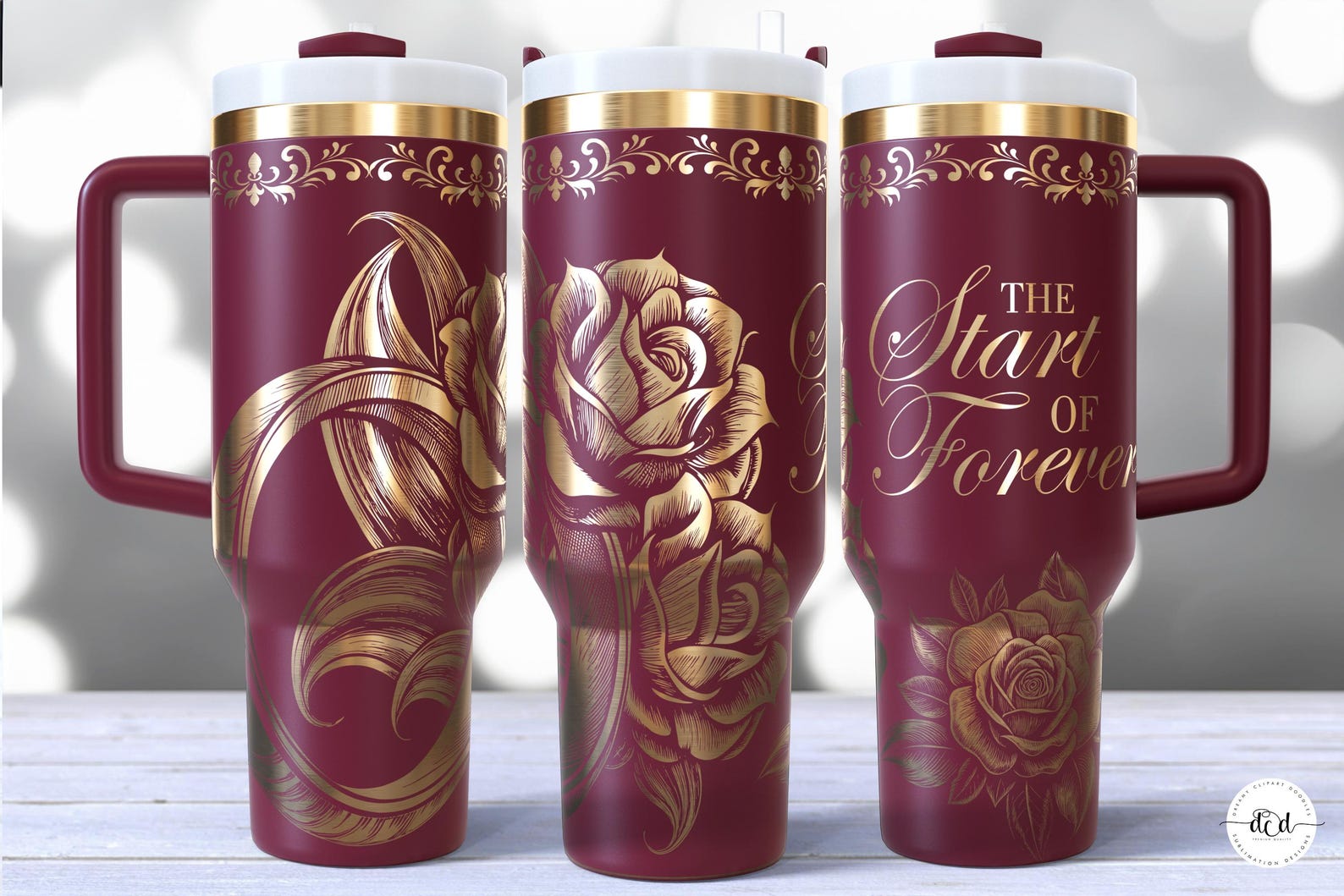 Wedding 40 Oz Laser Tumbler Wrap SVG / Engrave Etched Quencher Seamless ...