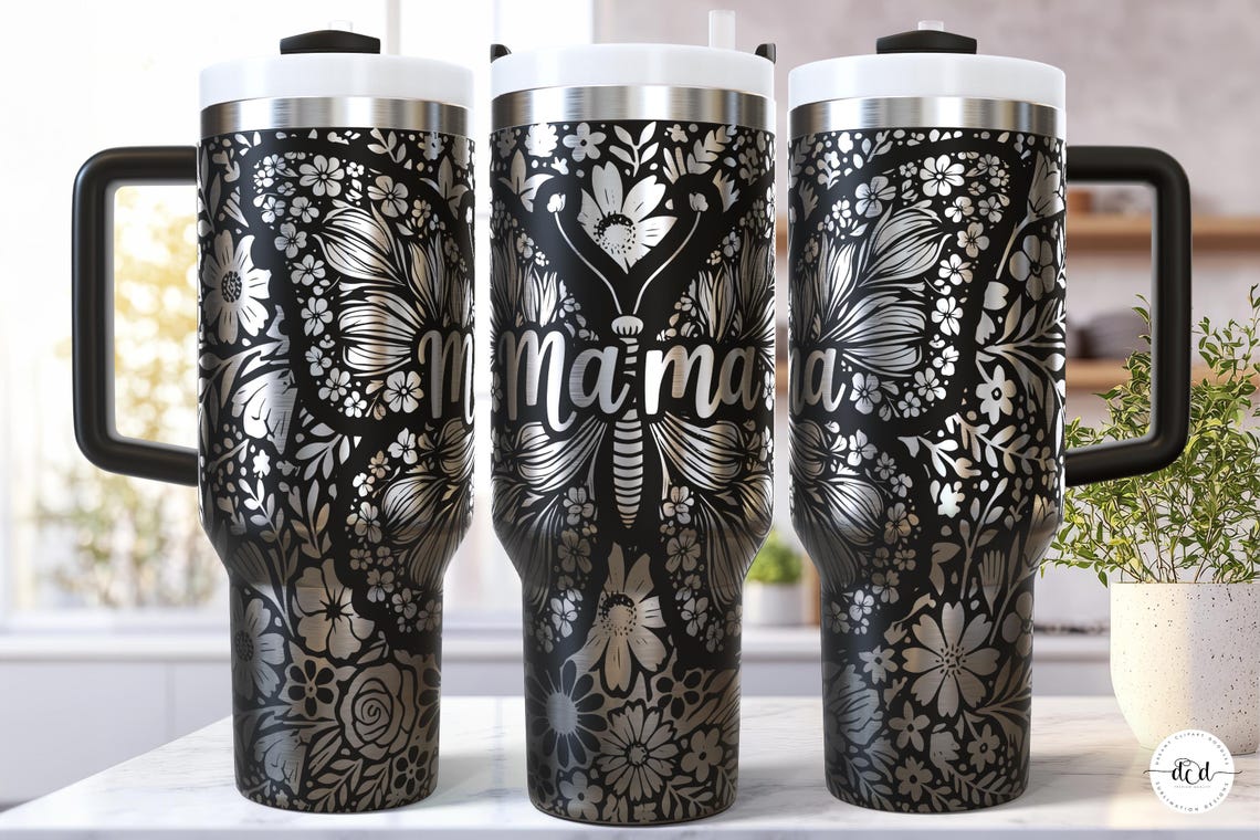 Mother's Day SVG Laser 40 Oz Tumbler Wrap Bundle / Engraved Etched ...