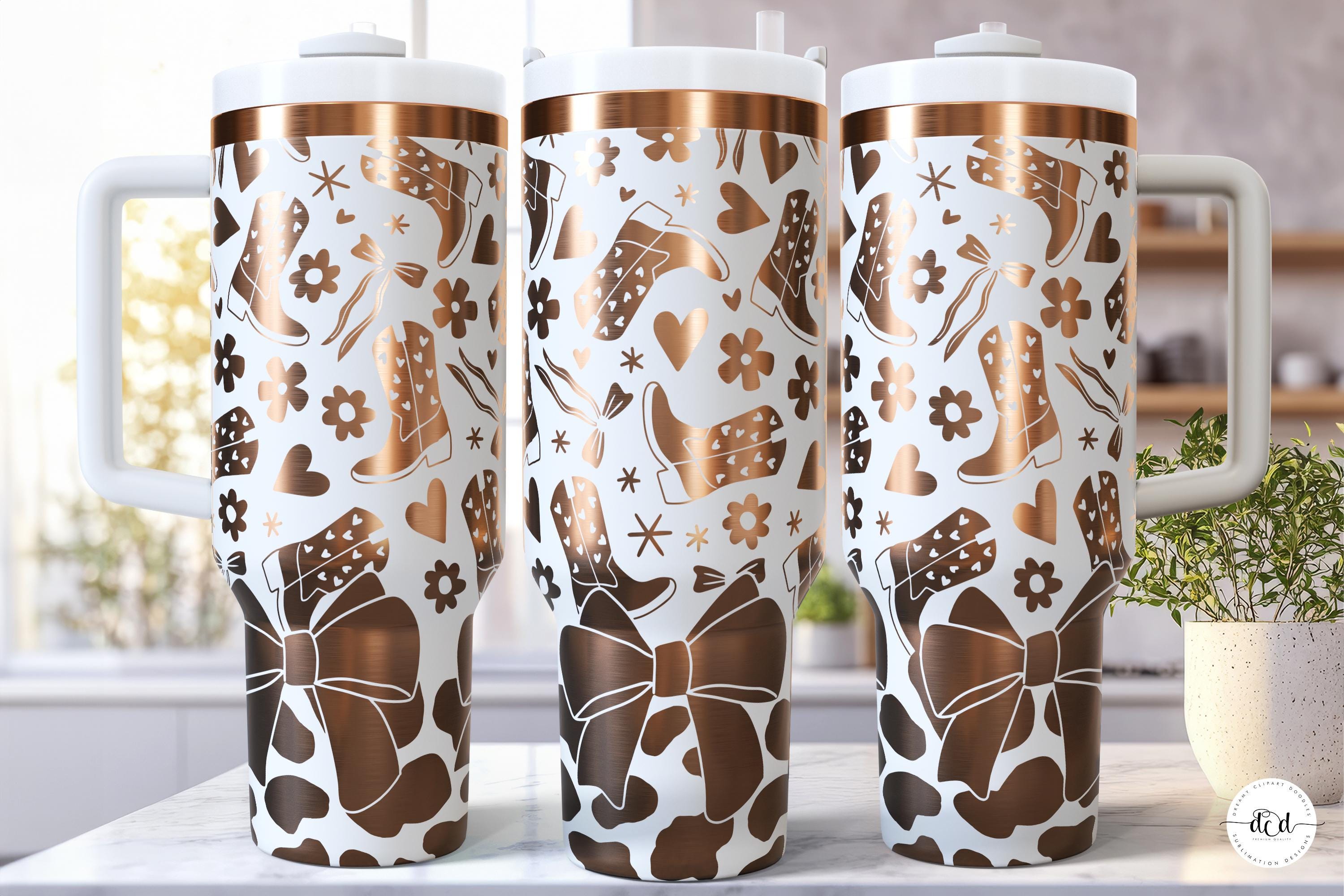 Coquette Cowgirl SVG Laser 40 Oz Tumbler Wrap, Laser Engraving SVG File ...