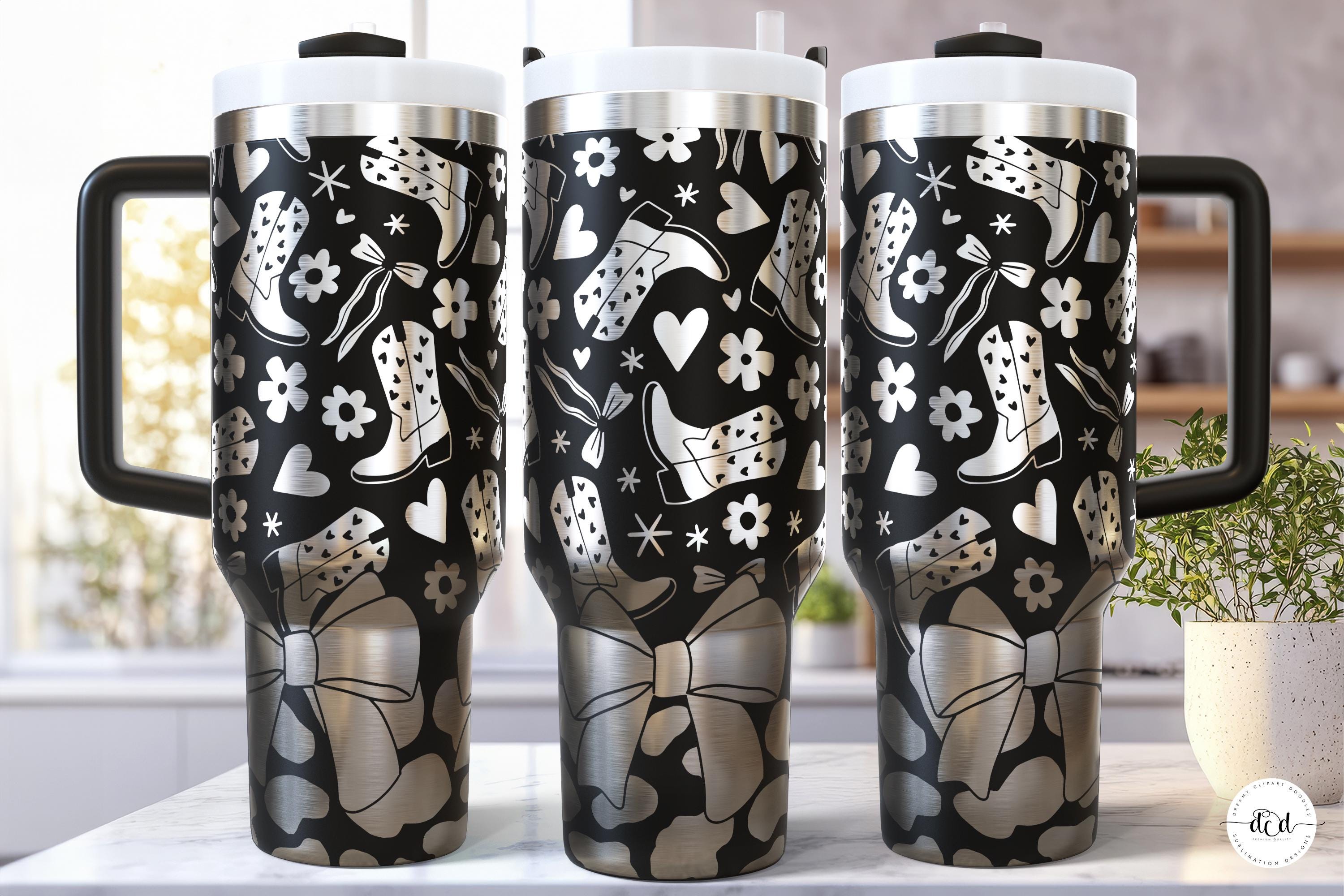 Coquette Cowgirl SVG Laser 40 Oz Tumbler Wrap, Laser Engraving SVG File ...